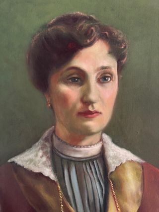 Cuadro antiguo óleo retrato mujer
