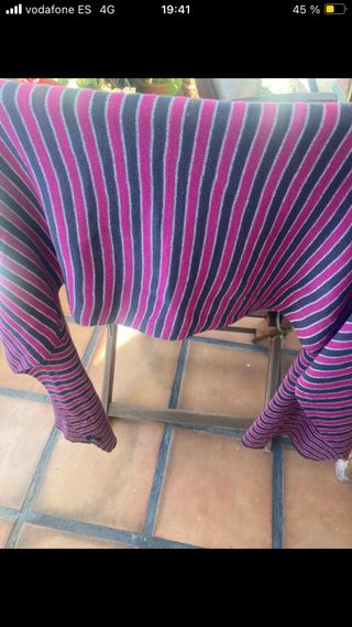 Bufanda rayas morado y negro