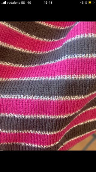 Bufanda rayas morado y negro