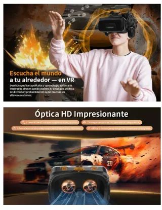 XWP Gafas Realidad Virtual 3D con Auriculares