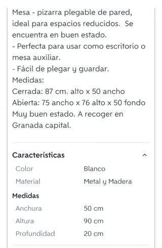 Escritorio Plegable con Pizarra