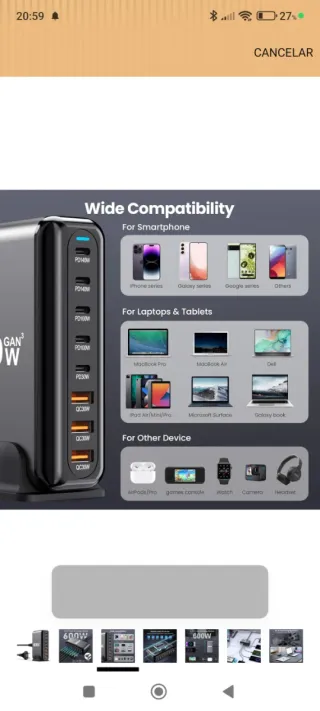 Caricabatterie USB 600W 8 porte USB nuovo