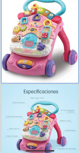 Correpasillos VTech Andador Andandin 2 en 1 Rosa