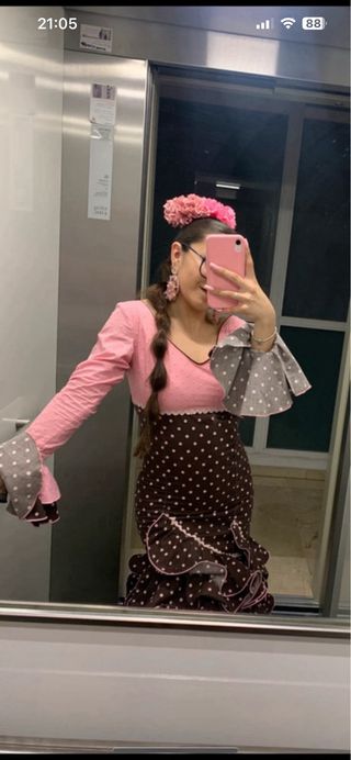 Vestido de flamenca volantes lunares