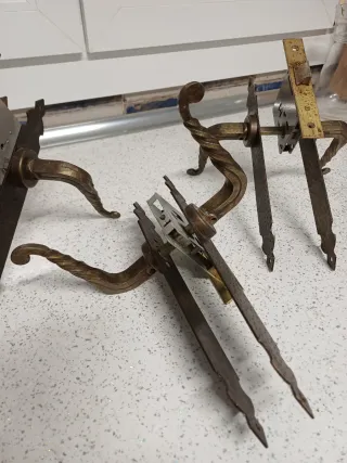 2 Pares Manillas Vintage Puerta Exterior