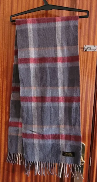 Bufanda Retter cuadros gris y granate