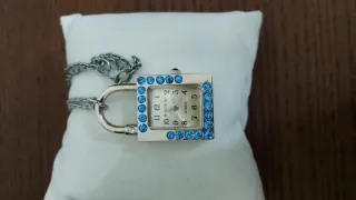 Orologio Vintage Lucchetto con Cristalli Blu
