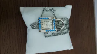 Orologio Vintage Lucchetto con Cristalli Blu