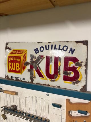 Cartel esmaltado Bouillon Kub antiguo