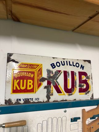 Cartel esmaltado Bouillon Kub antiguo