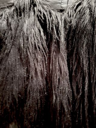 Abrigo pelo negro Stradivarius Talla S