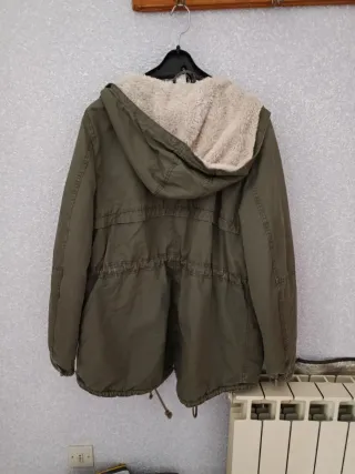 Abrigo verde militar con forro