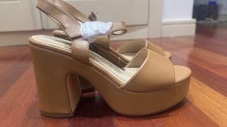 Sandalias tacón plataforma camel