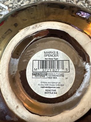 Jarrón decorativo cerámico rojo y marrón