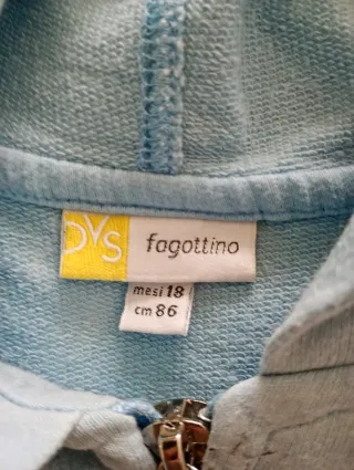 Felpa con cappuccio baby Fagottino azzurra