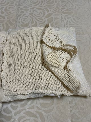 Coppia cuscini uncinetto beige