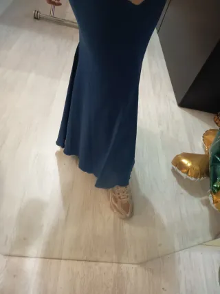 Falda flamenca larga azul talla S