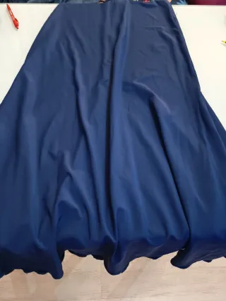 Falda flamenca larga azul talla S