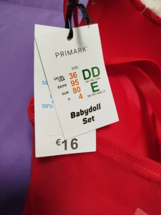 Lencería sexy roja Talla 95E ES/FR
