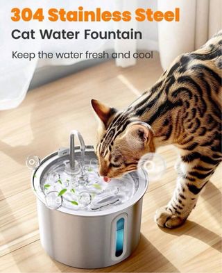 Fontana Acqua Gatti Acciaio Inox 3,2L