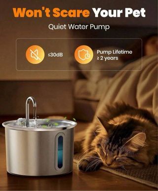 Fontana Acqua Gatti Acciaio Inox 3,2L