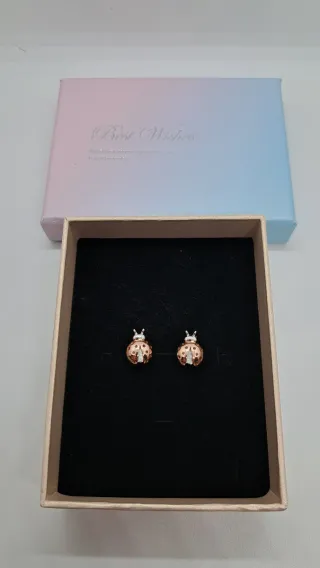 Pendientes Mariquita Oro y Plata