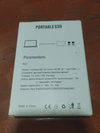 SSD Portátil M.2 2TB USB 3.1