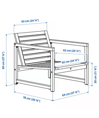 Poltrona da esterno in legno Ikea