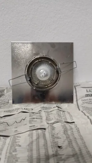 6 Focos LED empotrable cuadrado acero inoxidable