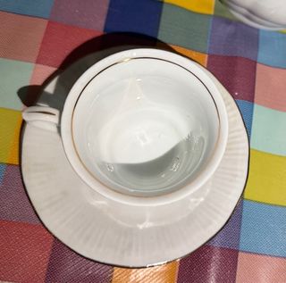 Juego de café porcelana blanca 11 tazas