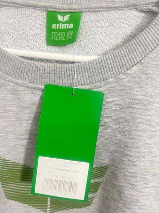 Talla XXL. Sudadera ERIMA Gris Logo Grande