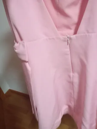 Vestido rosa palo con lazos