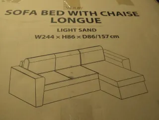 Sofá Cama Chaise Longue VEJLBY Beige