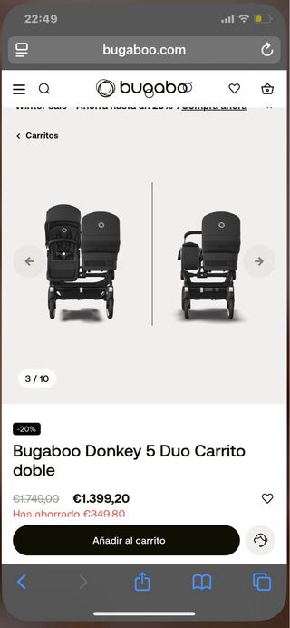 Bugaboo Donkey 5 Duo Carrito Doble