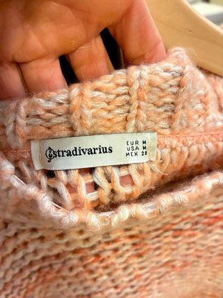 Jersey corto tejido naranja y blanco/gris