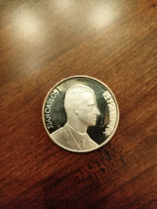 Moneda de plata Rey Juan Carlos I.