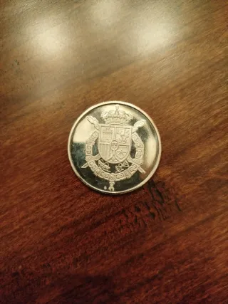 Moneda de plata Rey Juan Carlos I.