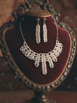 Set Gioielli Vintage Art Decò handmade cerimonia