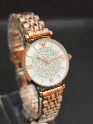 Reloj Emporio Armani Mujer Oro Rosa Cristales