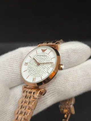 Reloj Emporio Armani Mujer Oro Rosa Cristales