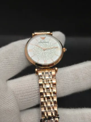 Reloj Emporio Armani Mujer Oro Rosa Cristales