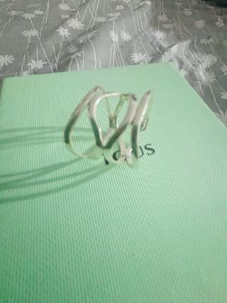 Anillo Plata Ajustable Diseño Entrelazado