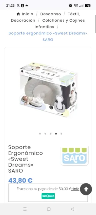 Cojín Soporte ergonómico Saro Sweet Dreams