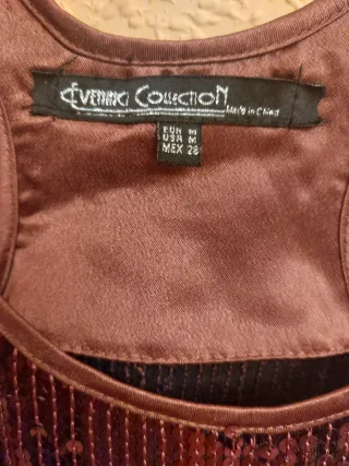 Vestido lentejuelas fiesta marrón