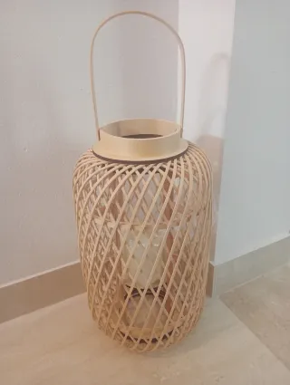 Farol de ratán con asa 60cm