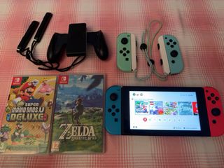 Nintendo Switch Blu e Rosso + 4 giochi