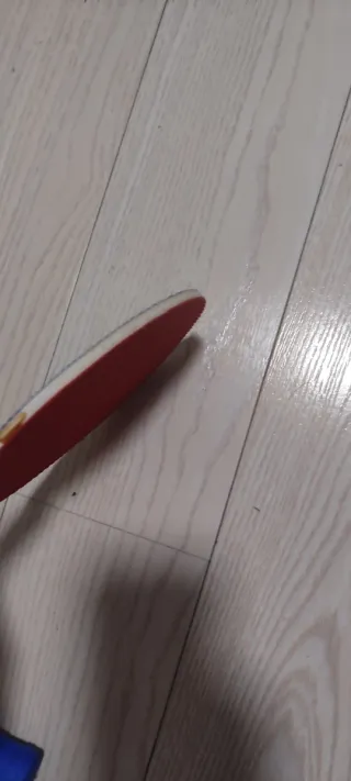 Pala de ping pong roja y azul