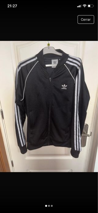 Sudadera Adidas Original Negra Cremallera