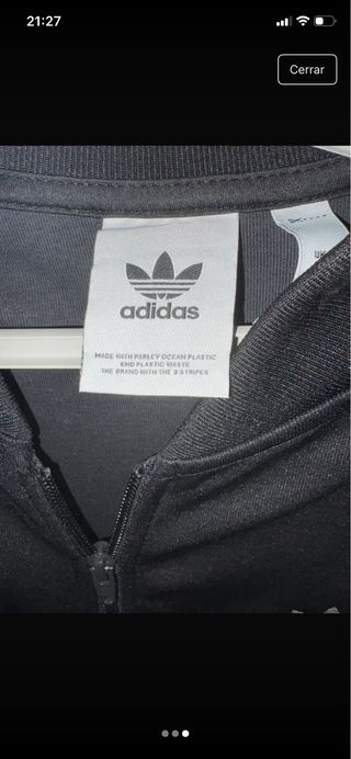 Sudadera Adidas Original Negra Cremallera