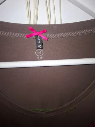 Vestido manga larga flores marrón